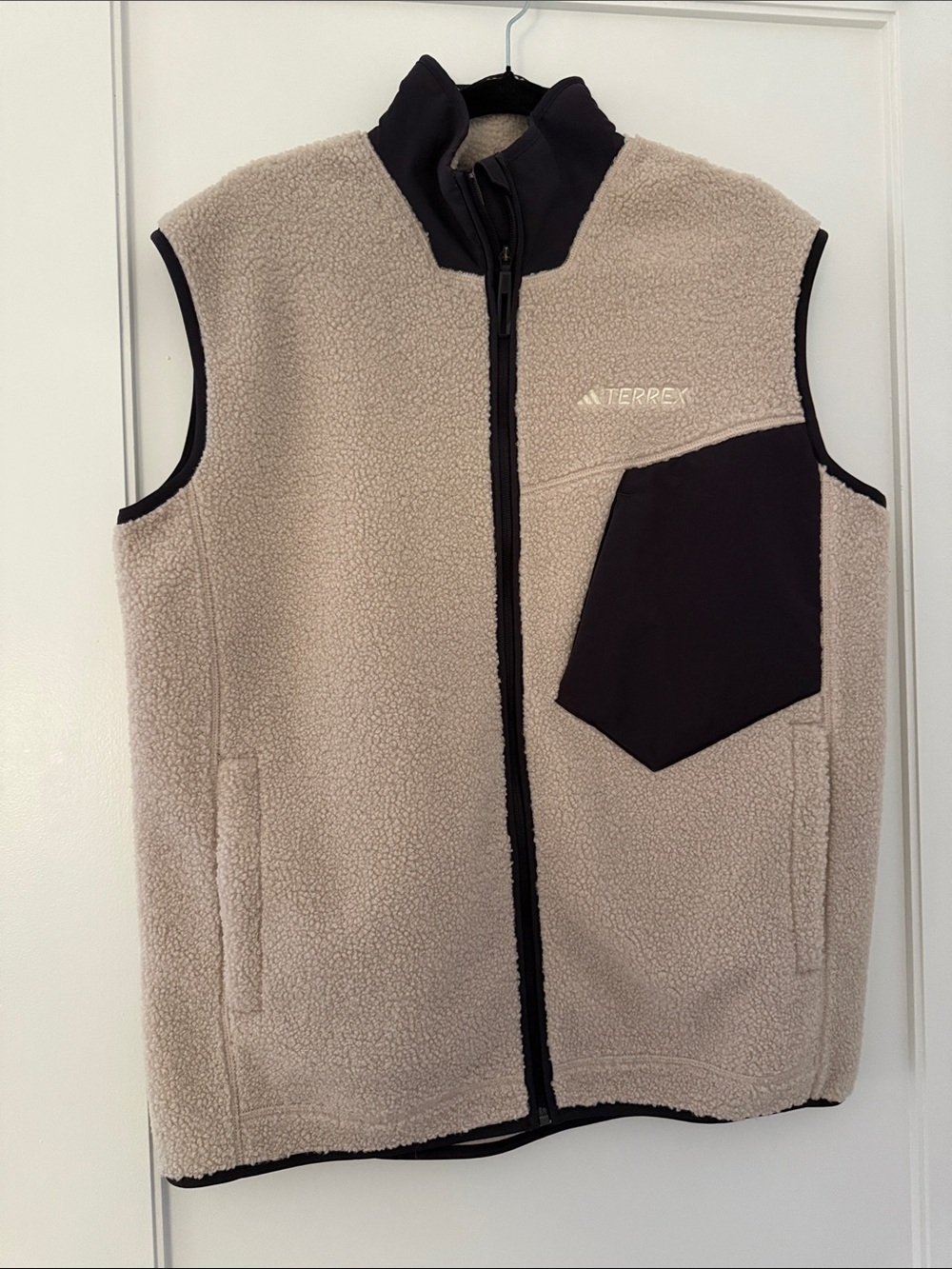 adidas Brown Sherpa Fleece Jacket with Dark Brown Accents